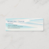 Modern Ocean Beach Aqua Blue Mini Business Card Visitenkarte (Rückseite)