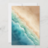 Modern Ocean Beach Blue Watercolor Einladung (Rückseite)