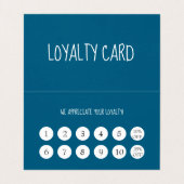 Modern Ocean Blue Hairdressers Loyalty Visitenkarten (Innenseite Aufgefaltet)