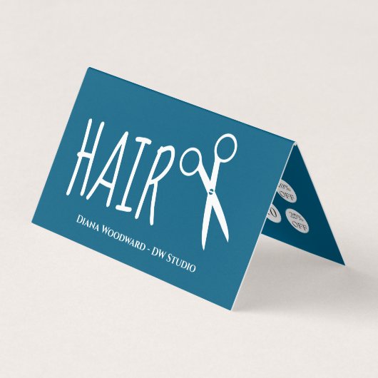 Modern Ocean Blue Hairdressers Loyalty Visitenkarten (Vorderseite)