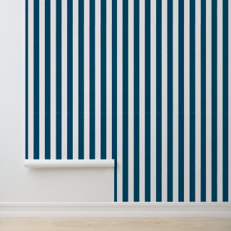 Modern Ocean Blue White Strip Tapete