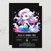 Modern Ocean Mermaid Birthday Einladung (Vorne/Hinten)