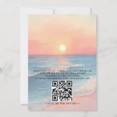 Modern Ocean Sunset Budget QR Code Wedding Einladung (Rückseite)