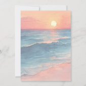 Modern Ocean Sunset Watercolor Beach Bridal Shower Einladung (Rückseite)