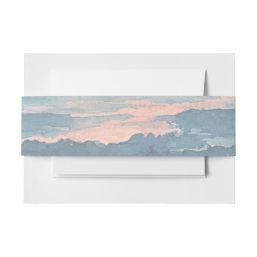 Modern Ocean Sunset Watercolor Beach Wedding Einladungsbanderole (Vorderseite Beispiel)