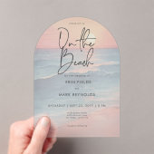 Modern Ocean Sunset Watercolor On Beach Wedding Acryleinladungen (Insitu (Handheld))