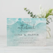 Modern Ocean Tide Watercolor Beach Save the Date Einladung (Stehend Vorderseite)