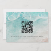 Modern Ocean Tide Watercolor Beach Wedding (Rückseite)