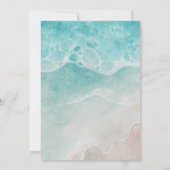 Modern Ocean Tide Watercolor Beach Wedding Einladung (Rückseite)