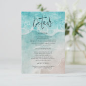 Modern Ocean Tide Watercolor Wedding Begleitkarte (Stehend Vorderseite)