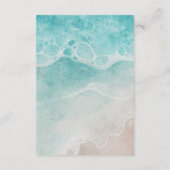 Modern Ocean Tide Watercolor Wedding Begleitkarte (Rückseite)