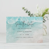 Modern Ocean Tide Watercolor Wedding Save The Date (Stehend Vorderseite)