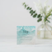 Modern Ocean Tide Wedding QR Code RSVP Card Begleitkarte (Stehend Vorderseite)