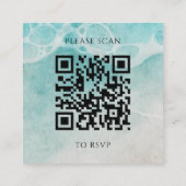 Modern Ocean Tide Wedding QR Code RSVP Card Begleitkarte (Rückseite)