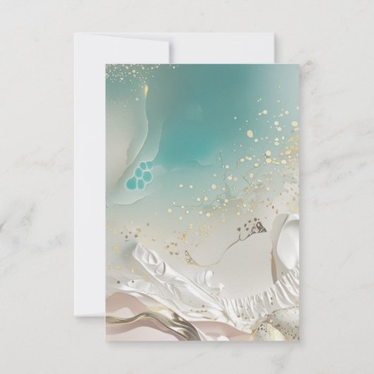 Modern Ocean Tide Wedding QR Code RSVP Card Save The Date (Rückseite)