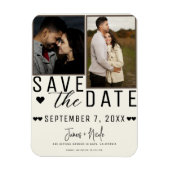 Modern Off White Save the Date 2 Foto Hochzeit Magnet (Vertikal)
