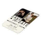 Modern Off White Save the Date 2 Foto Hochzeit Magnet (Linke Seite)