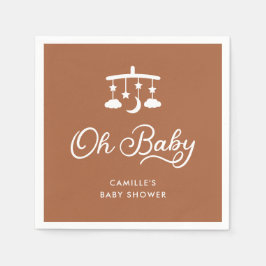 Modern Oh Baby Dusche Personalisiert Paper Napkin Serviette