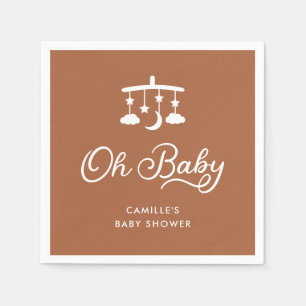 Modern Oh Baby Dusche Personalisiert Paper Napkin Serviette