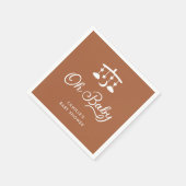 Modern Oh Baby Dusche Personalisiert Paper Napkin Serviette (Ecke)