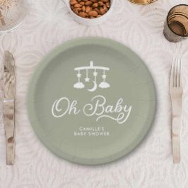 Modern Oh Baby Dusche Personalisiert Pappteller