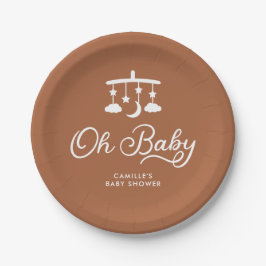 Modern Oh Baby Dusche Personalisiert Pappteller