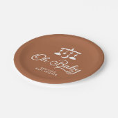 Modern Oh Baby Dusche Personalisiert Pappteller (Schrägansicht)