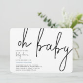 Modern Oh Baby Einladung (Stehend Vorderseite)