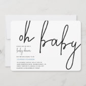 Modern Oh Baby Einladung (Vorderseite)
