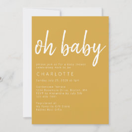 Modern Oh Baby Yellow Baby Dusche Einladung