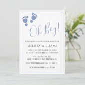 Modern Oh Boy! Babydusche in Einladung (Stehend Vorderseite)