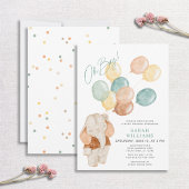 Modern Oh Boy Elephant Balloons Babydusche Einladung
