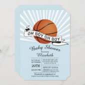 Modern Oh Boy Sports Basketball Boys Babydusche Einladung (Vorne/Hinten)