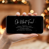 Modern Oh, was Spaß Script Black Holiday Party Einladung
