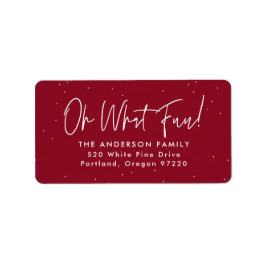 Modern Oh, was Spaß Script Burgundy Rücksendeadres Adressaufkleber