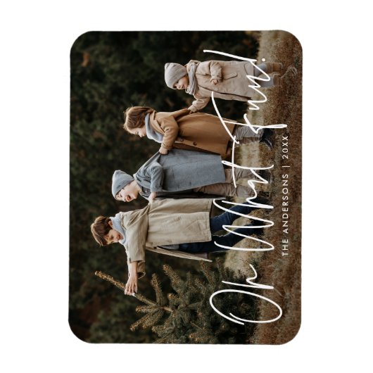 Modern Oh, was Spaß Script Holiday Foto Magnet (Vertikal)