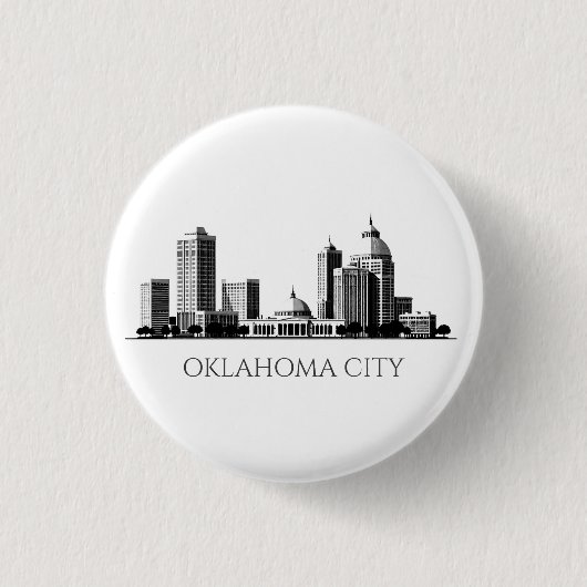 Modern Oklahoma City Stylized Skyline Button (Vorderseite)