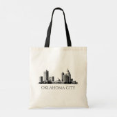 Modern Oklahoma City Stylized Skyline Tragetasche (Rückseite)