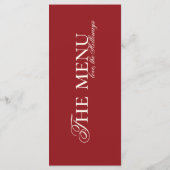 Modern Old Money Burgundy Wedding Dinner Menükarte (Rückseite)