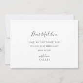 Modern Olive Branch Bridesmaid Vorschlag Card Einladung (Rückseite)