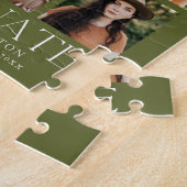 Modern Olive Green 9 Foto Collage Abschluss Puzzle (Seite)