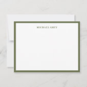 Modern Olive Green Border Professional Mitteilungskarte (Vorderseite)