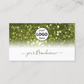 Modern-Olive-Green-Bright-Glitzer-Logo Visitenkarte (Vorderseite)
