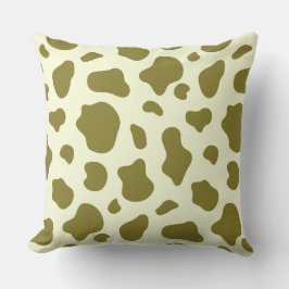 Modern Olive Green Cow Print Kissen