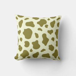 Modern Olive Green Cow Print Kissen