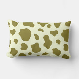 Modern Olive Green Cow Print Lendenkissen