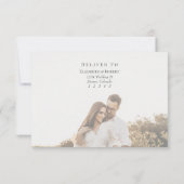 Modern Olive Green Custom Photo Wedding RSVP Card (Rückseite)