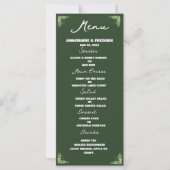 Modern Olive Green Dinner Menu (Vorderseite)