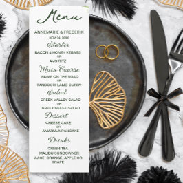 Modern Olive Green Dinner Menu