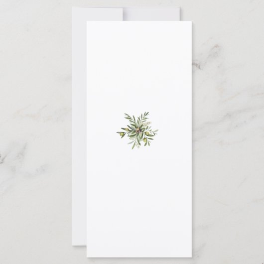 Modern Olive Green Dinner Menu (Rückseite)